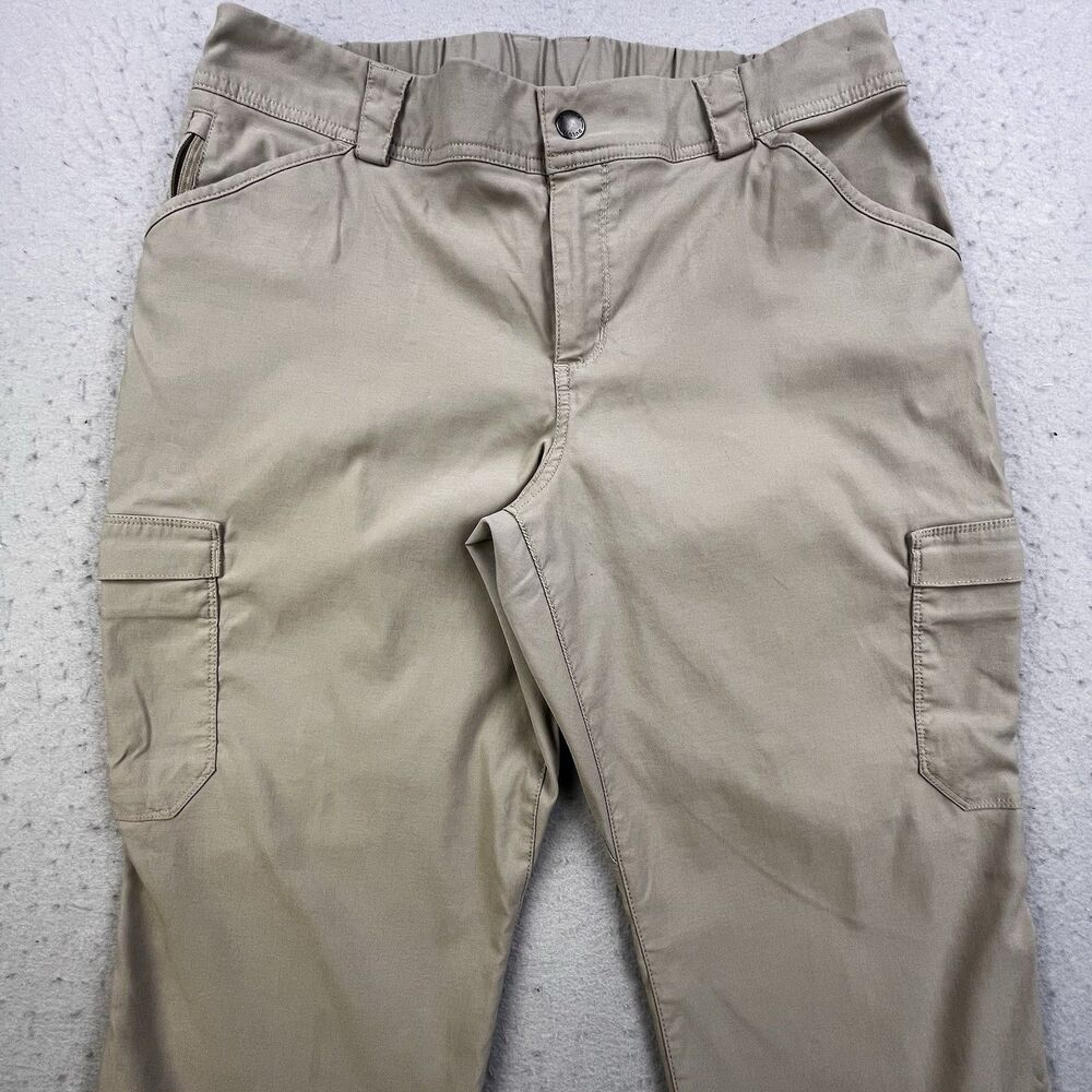 Duluth Trading Cargo Pants Women 14 (32x31) Tan Performance Hiking Fishing